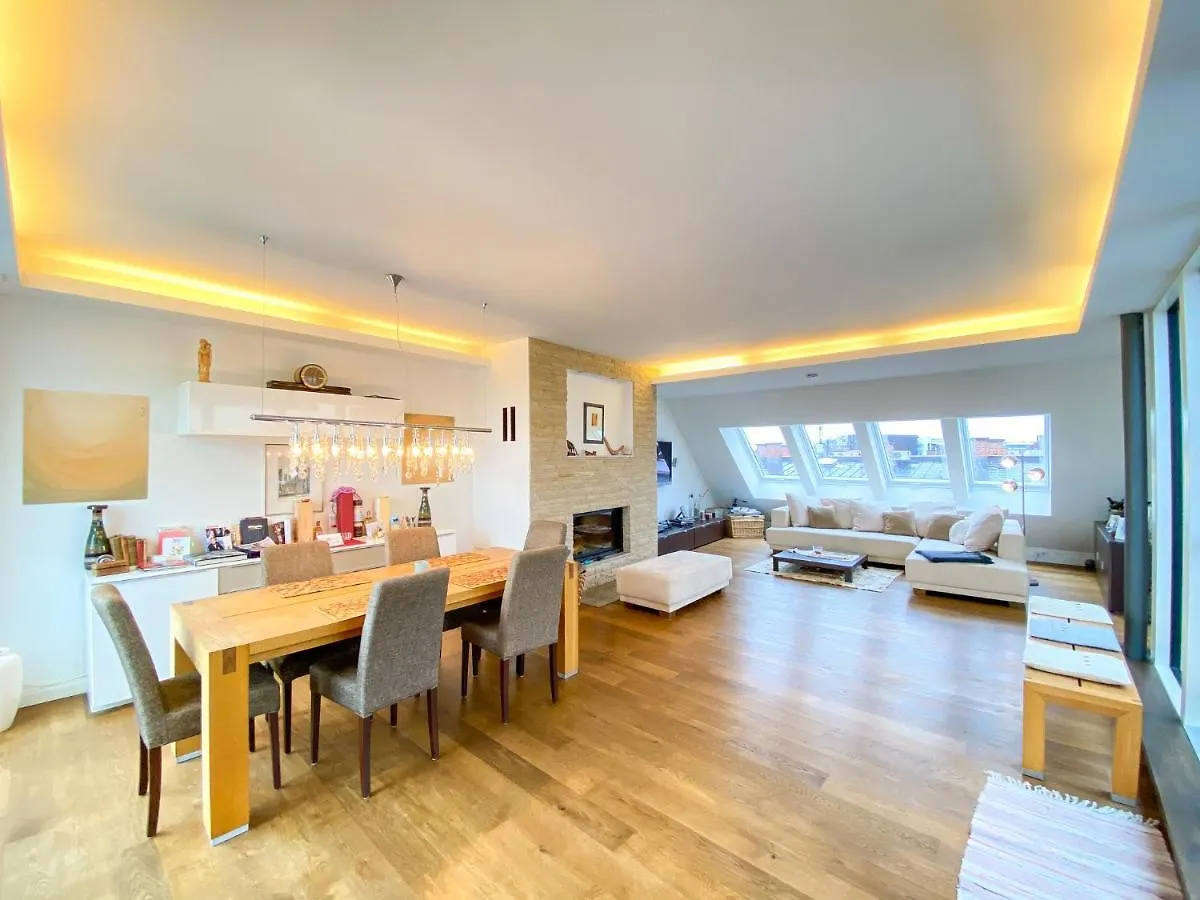 Exklusives Panorama Penthouse Im Herzen Von Munchen, Dachterasse, Kamin Daire