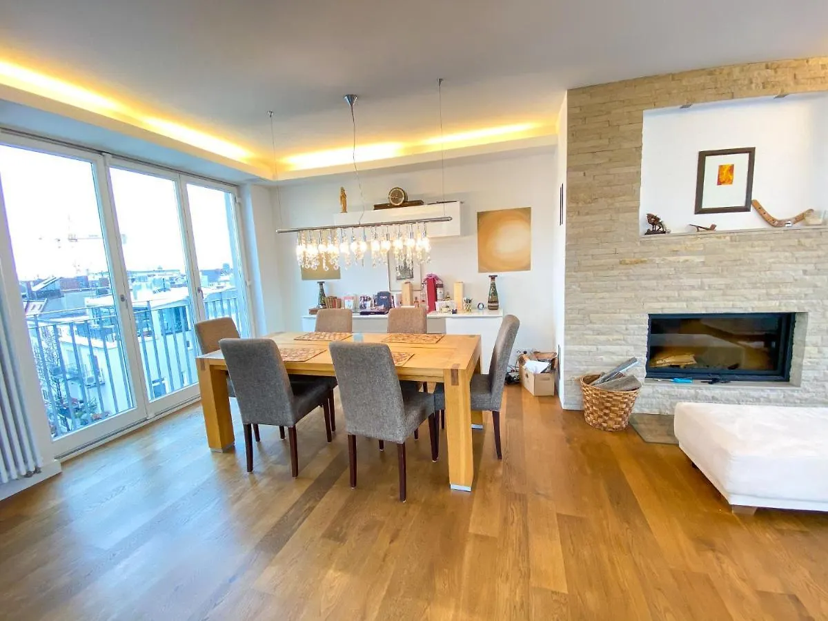 Exklusives Panorama Penthouse Im Herzen Von Munchen, Dachterasse, Kamin Daire Almanya